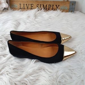 J.CREW suede shoes with gold tip